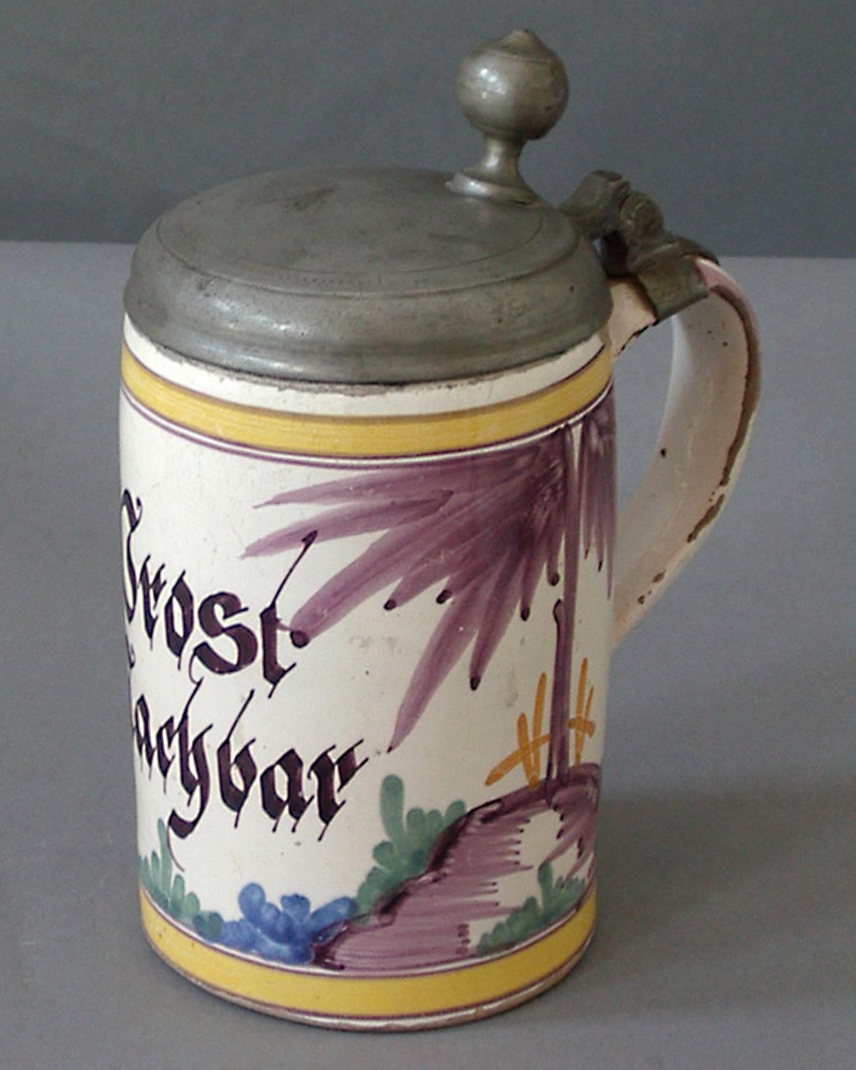 Hand-Painted Collection of Three Hanoverian Tankards For Sale