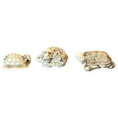 Collection of Three Japanese Turtle Netsukes