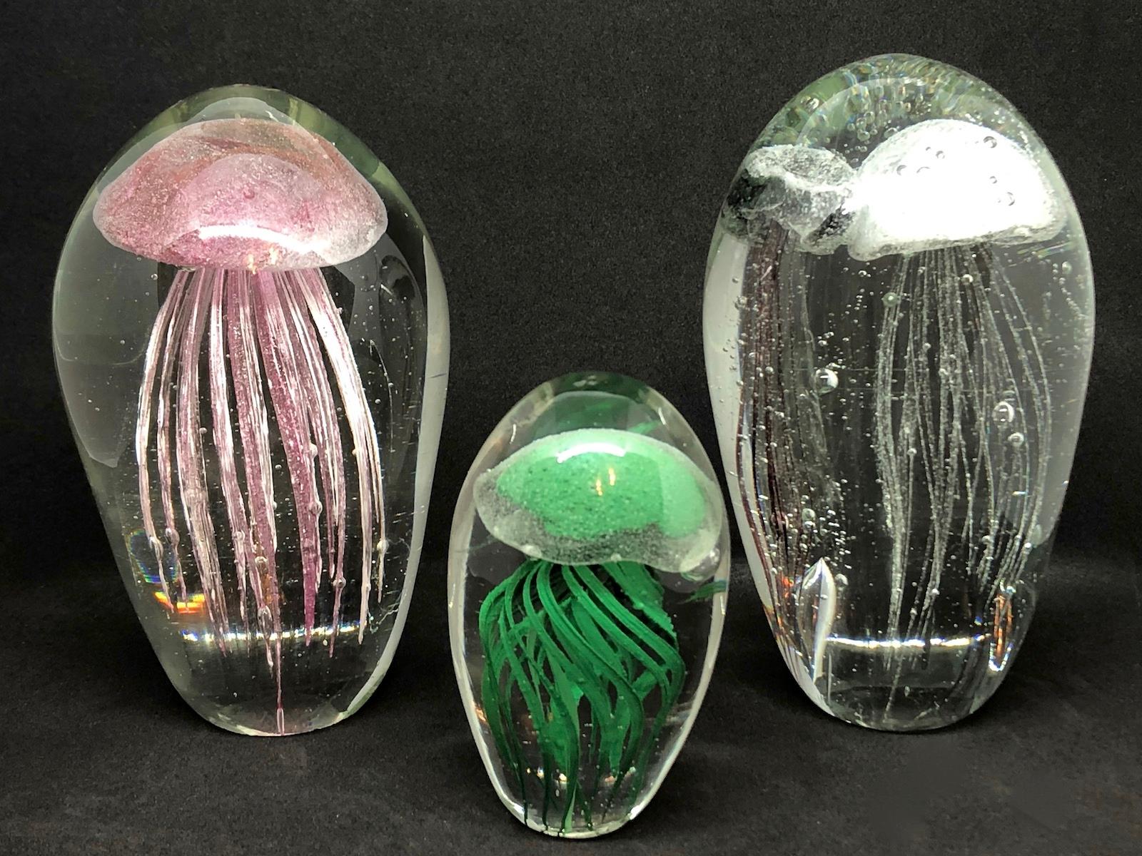 murano glass jellyfish paperweight