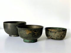 Collection of Three Korean Antique Bronze Bowls