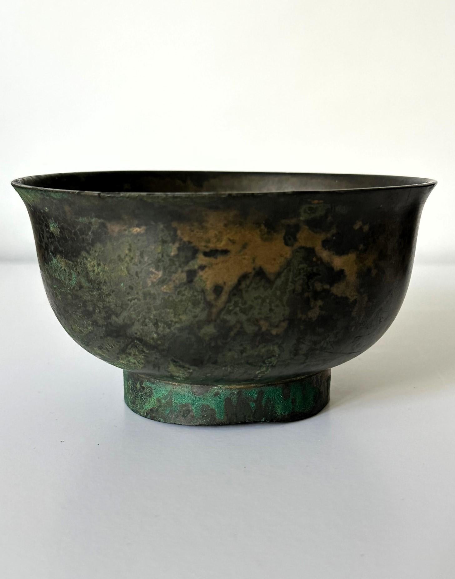 Other Collection of Three Korean Antique Bronze Bowls For Sale