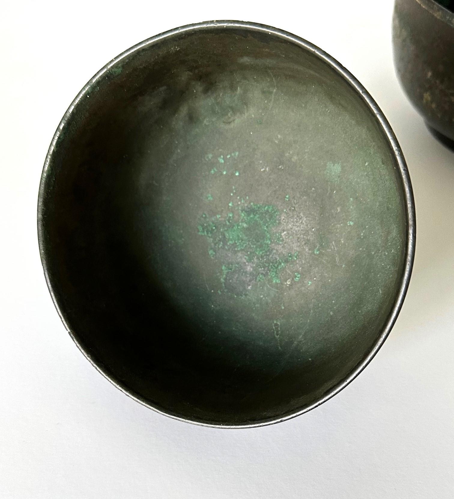 Collection of Three Korean Antique Bronze Bowls For Sale 1