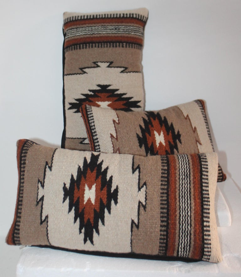 Adirondack Collection of Three Mexican Indian Weaving Kidney Pillows