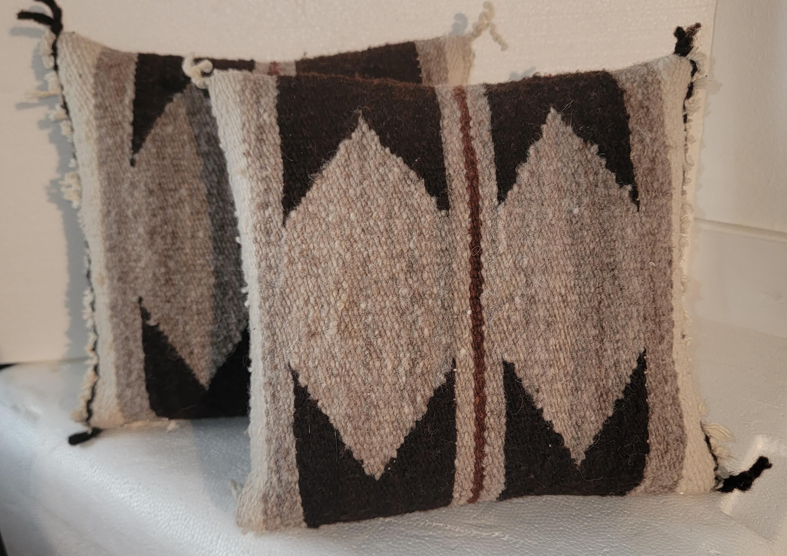 American Collection of Three Mini Navajo Indian Weaving Pillows For Sale