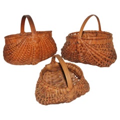 Collection of Three Miniature 19th C Hiney Baskets
