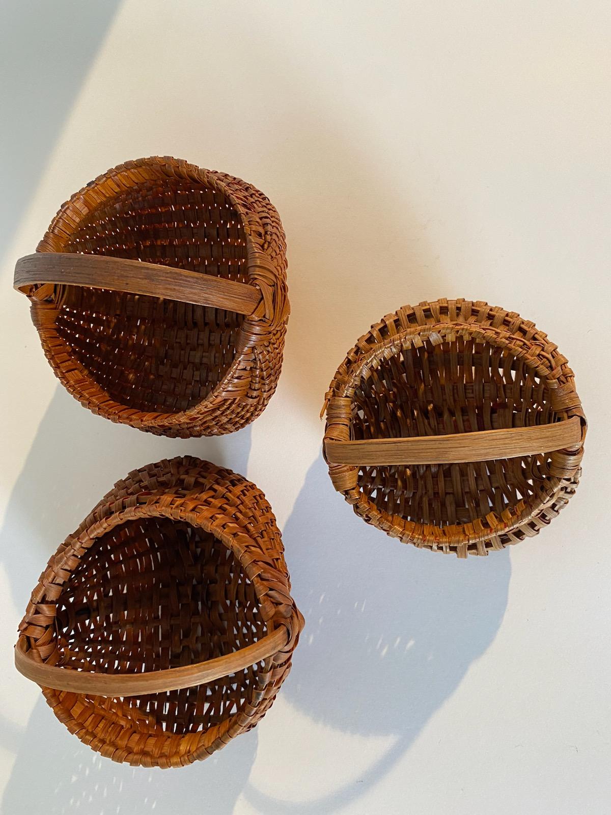 Collection of Three Miniature Buttocks Baskets For Sale 1