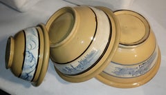 Collection of Three Mocha Yellow Ware Bowls