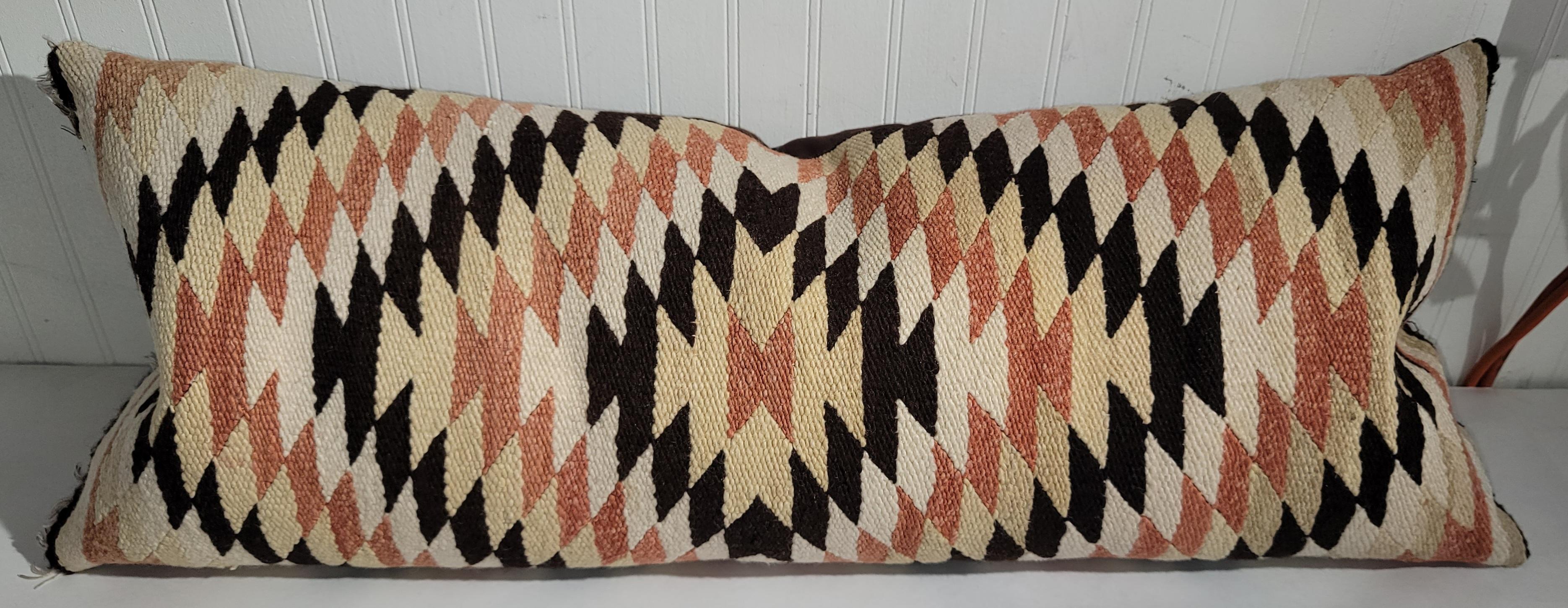 Set of three Navajo Indian Pillows chosen for their natural earth tones colors.
Different patterns that hold slight similarities in terms of patter. A multitude of sharp pattern edges throughout each pillow. Jigsaw and eye dazzlers in browns, beige