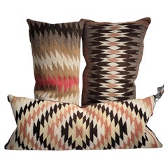 Vintage Collection of Three Navajo Indian Woven Pillows 