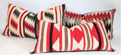 Collection of Three Navajo Saddle Blanket Bolster Pillows