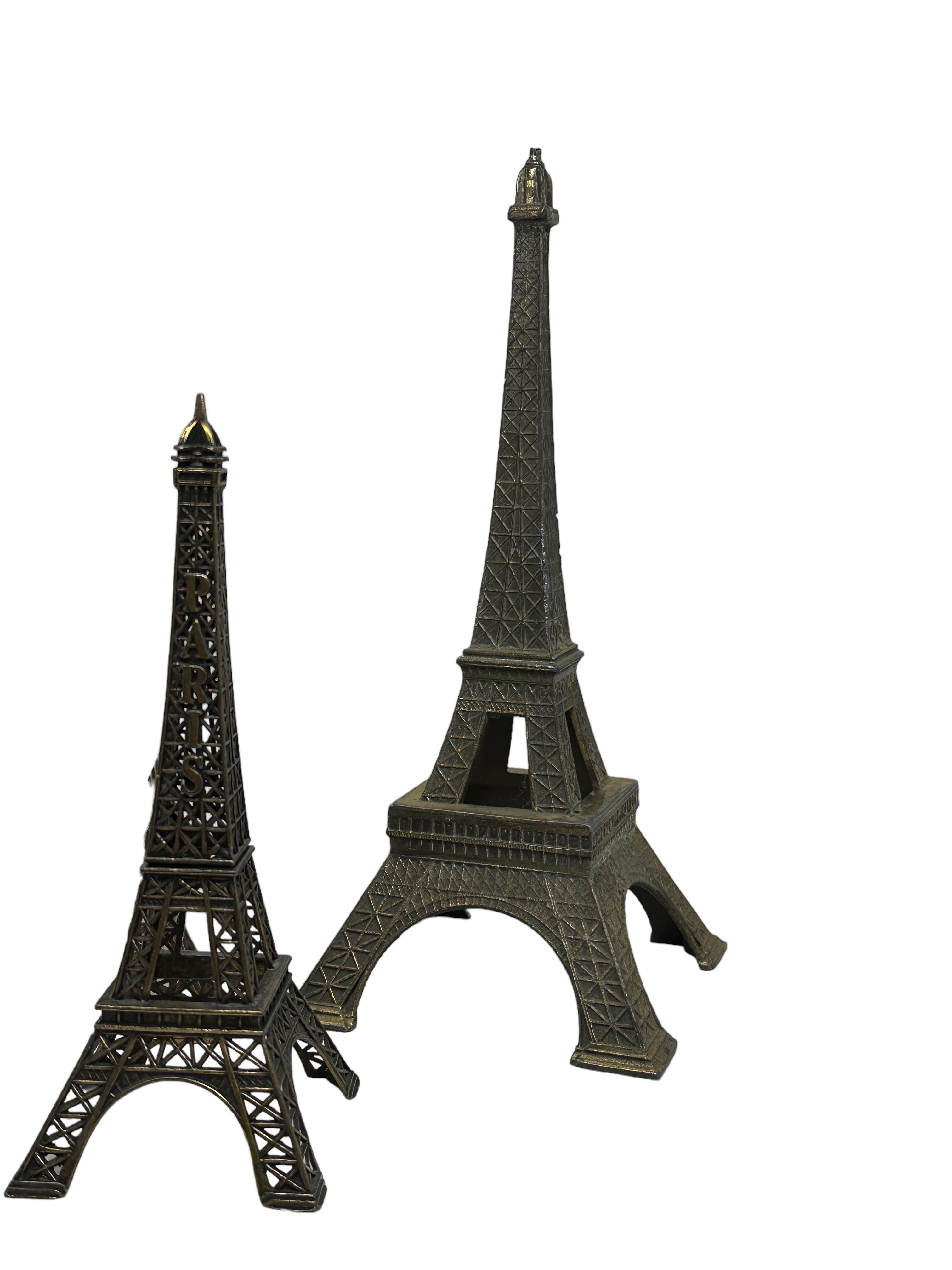 Collection of Three Paris Eiffel Tower French Souvenir Building Metal, 1960s In Good Condition For Sale In Nuernberg, DE