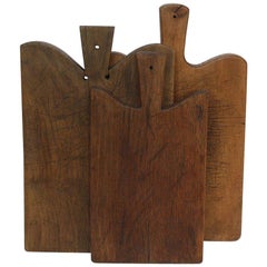 Antique Collection of Three Rare French 19th Century, Wooden Chopping/Cutting Boards