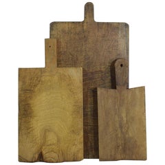 Collection of Three Rare French, 19th Century, Wooden Chopping or Cutting Boards