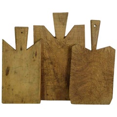Collection of Three Rare French, 19th Century, Wooden Chopping/Cutting Boards