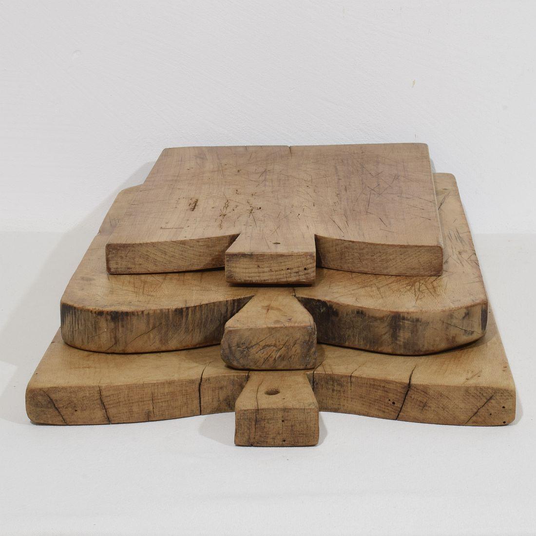 Collection of Three Rare French, 19th Century, Wooden Chopping or Cutting Boards For Sale 14