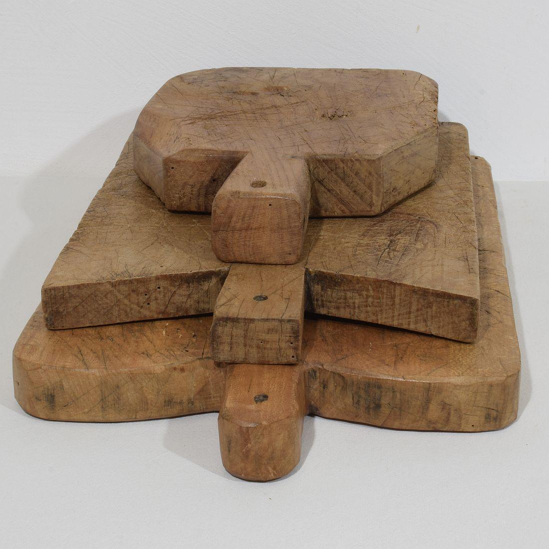 Collection of Three Rare French, 19th Century, Wooden Chopping or Cutting Boards 15
