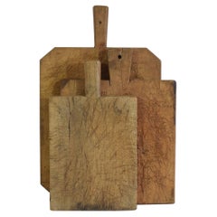 Antique Collection of Three Rare French, 19th Century, Wooden Chopping or Cutting Boards