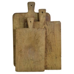 Antique Collection of Three Rare French, 19th Century, Wooden Chopping or Cutting Boards