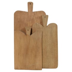 Kollektion von drei seltenen französischen Holz-Schneide- oder Schneidebrettern aus dem 19. Jahrhundert