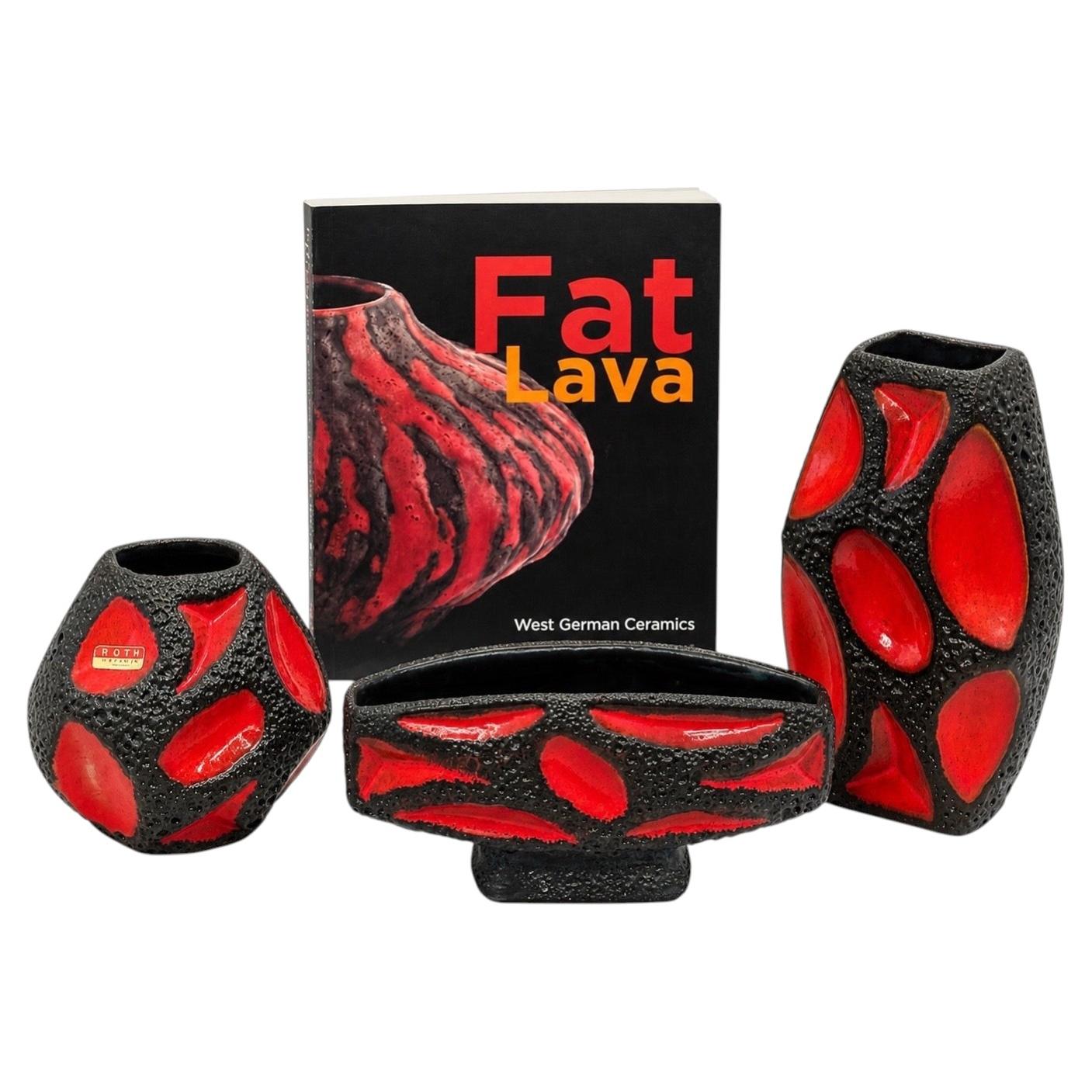Collection of Three Roth Keramik “Fat Lava” Vases, Models 308, 309