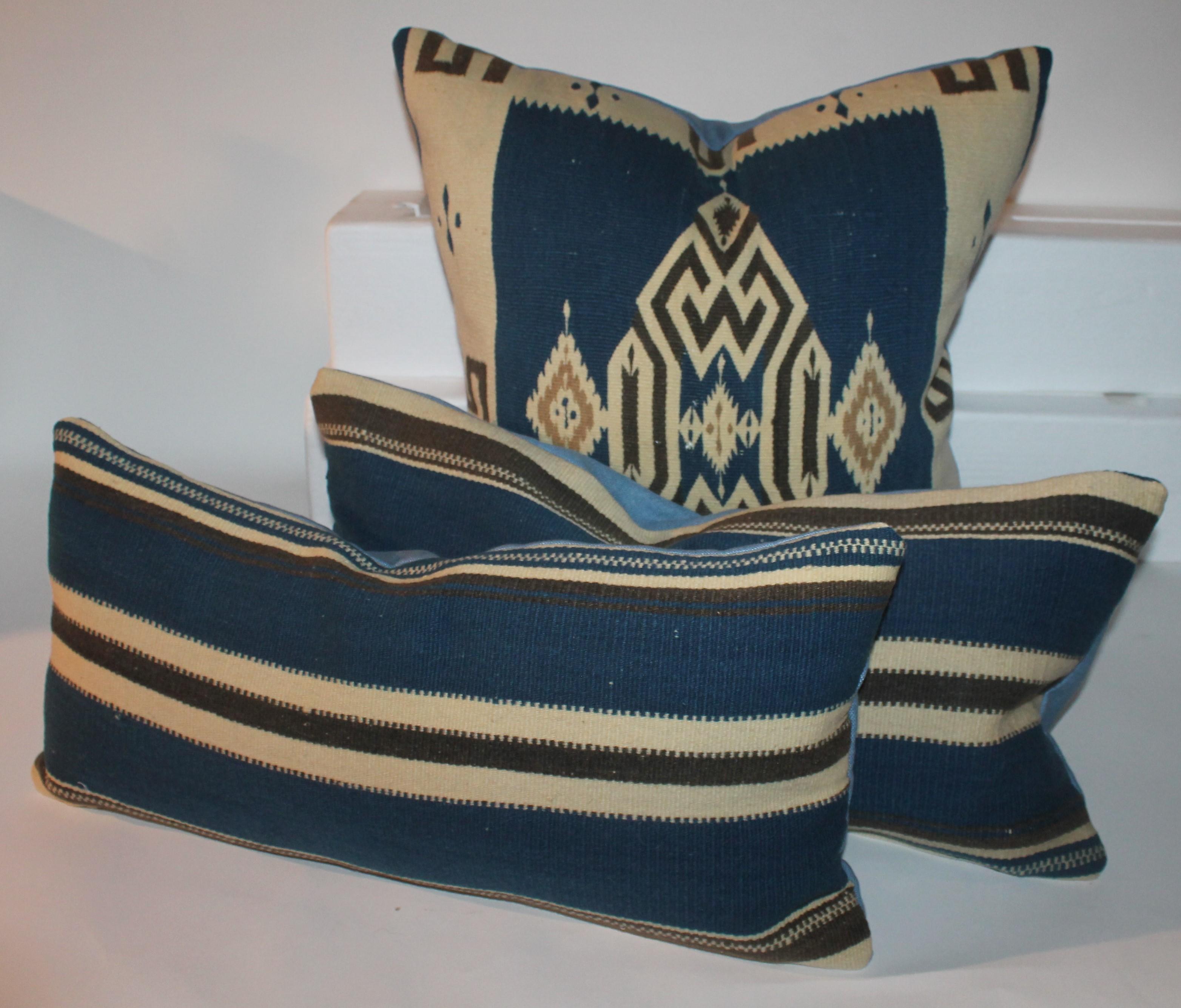 Adirondack Collection of Three Tex Coco Indian Weaving Pillows, 3 For Sale