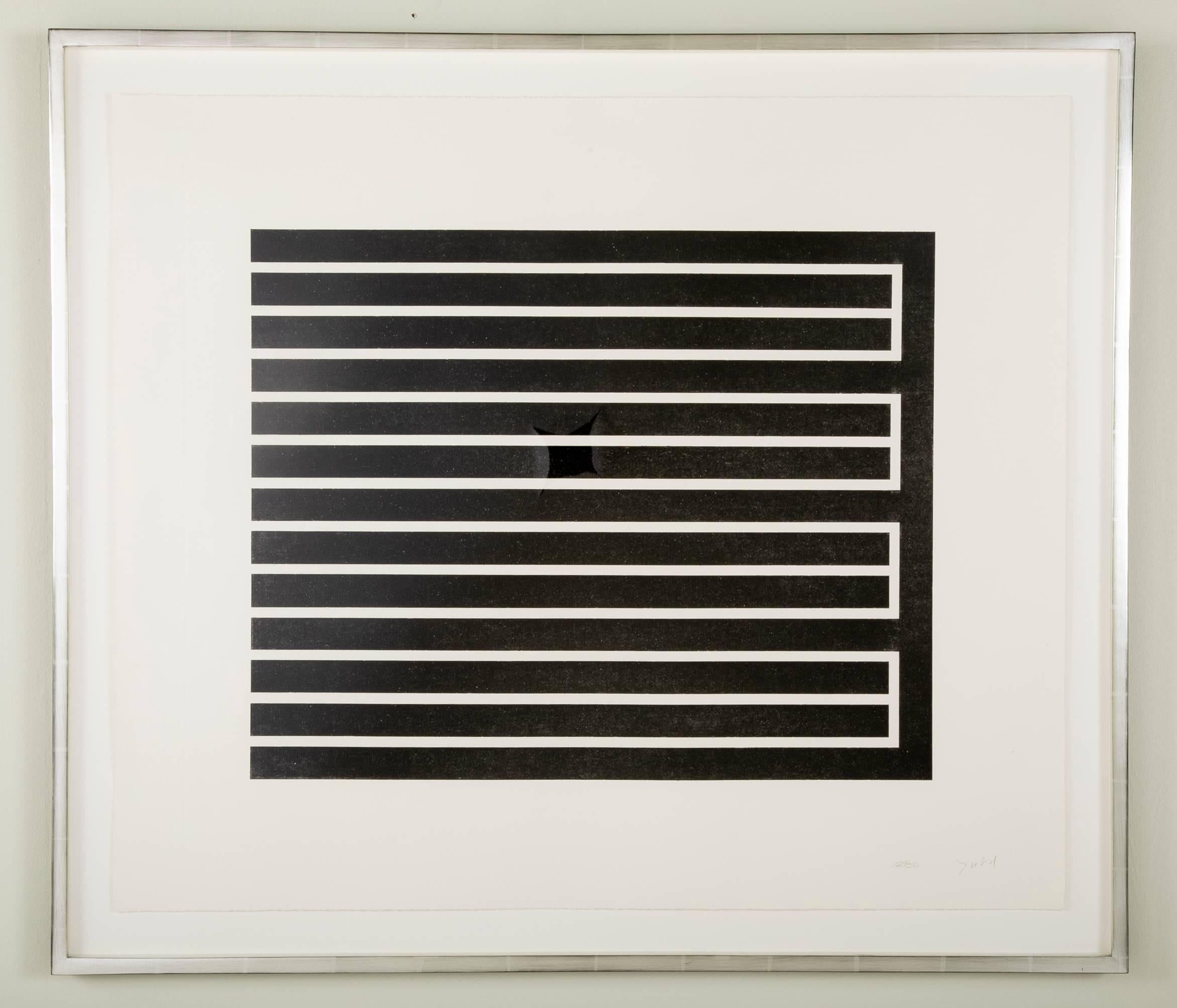 Donald Judd, aquatint on paper. Signed and numbered with Styria Studio blind stamp (Publisher). Full sheets, 29 1/4