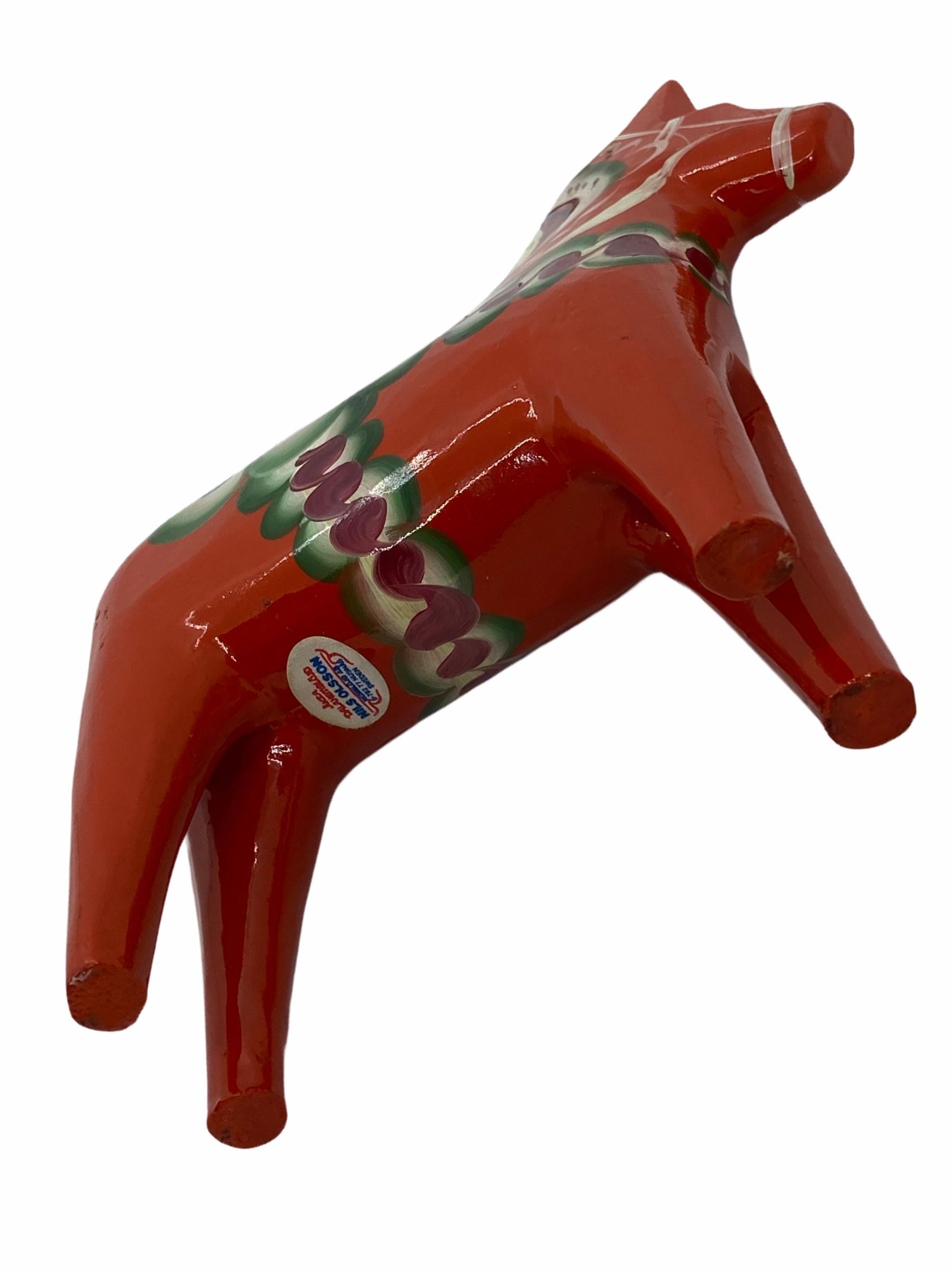 Collection of Three Vintage Swedish Dala Horses by Nils Olsson, Sweden Folk Art 1
