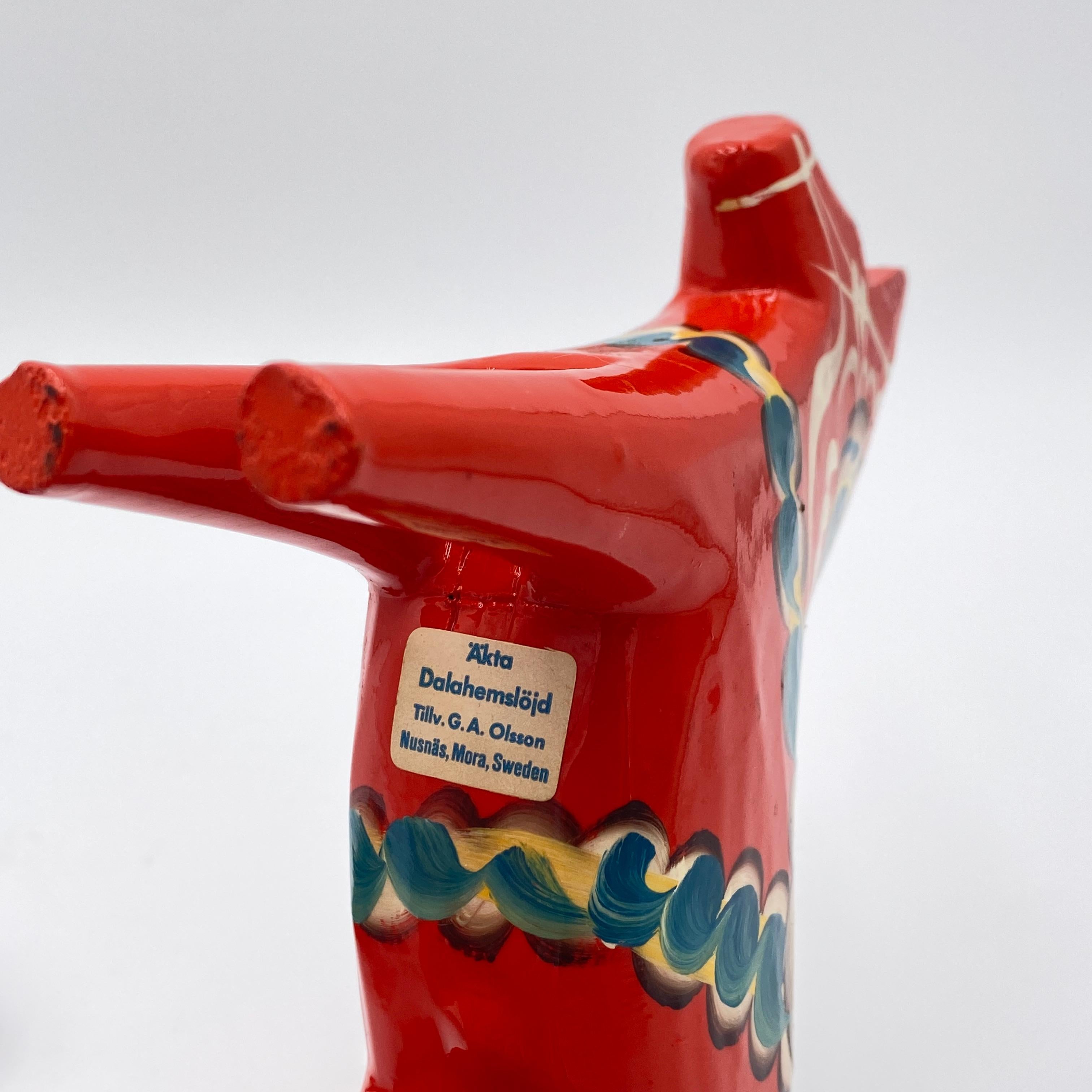 Collection of Three Vintage Swedish Dala Horses by Nils Olsson, Sweden Folk Art For Sale 4