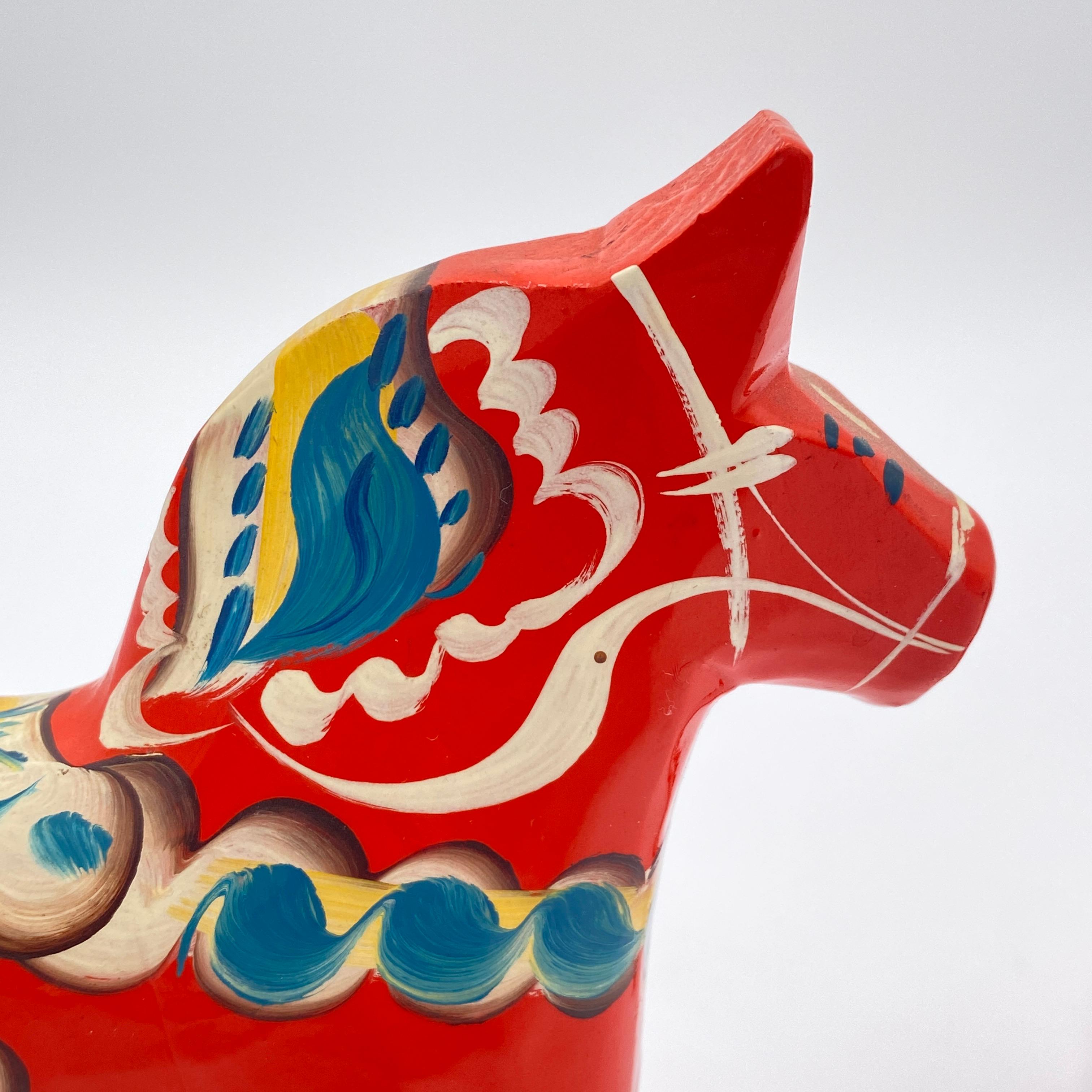 Collection of Three Vintage Swedish Dala Horses by Nils Olsson, Sweden Folk Art For Sale 8