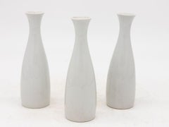Collection of Three White Single Bud Vases, French Early 21st C.