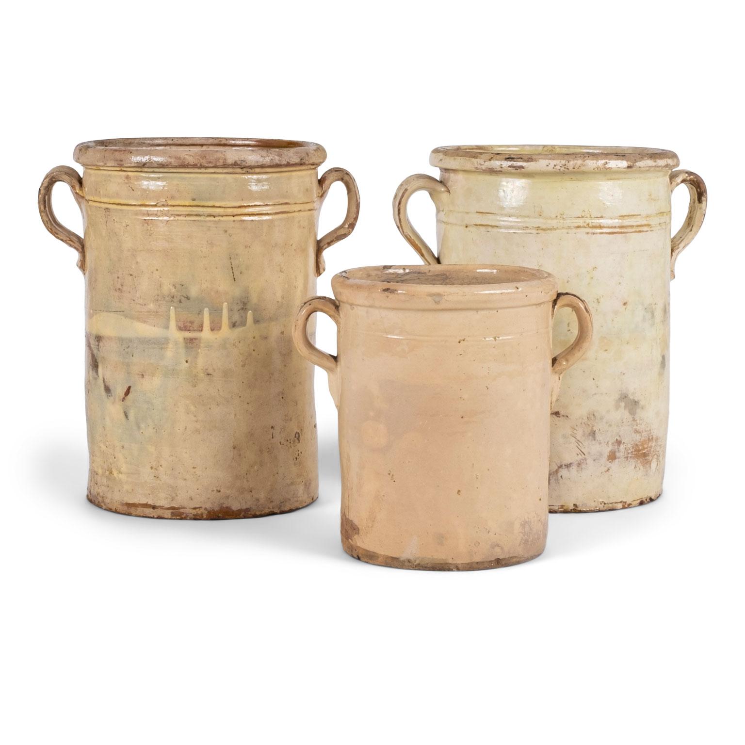 Collection of Three Yellow Glazed Jars 9