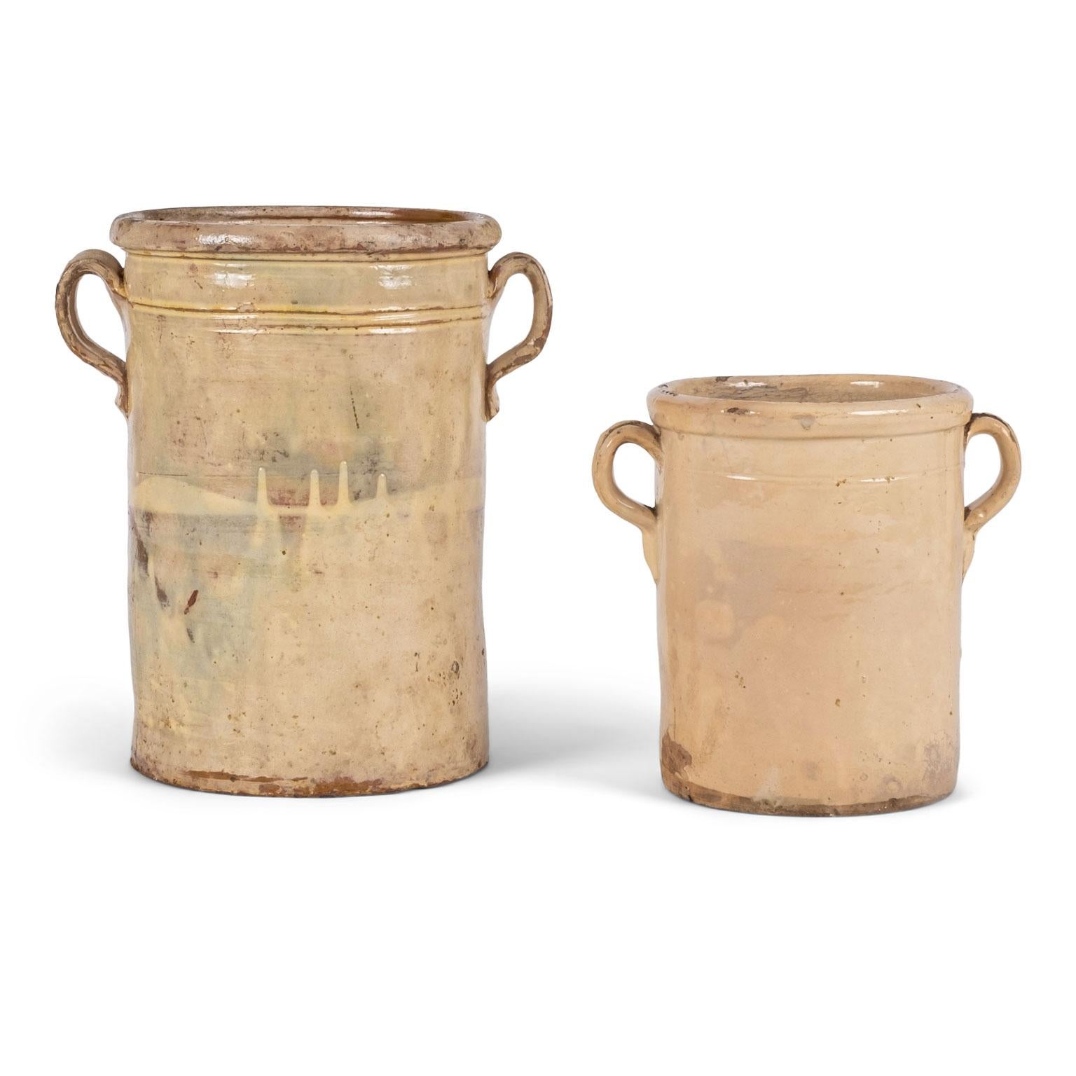 Ceramic Collection of Three Yellow Glazed Jars