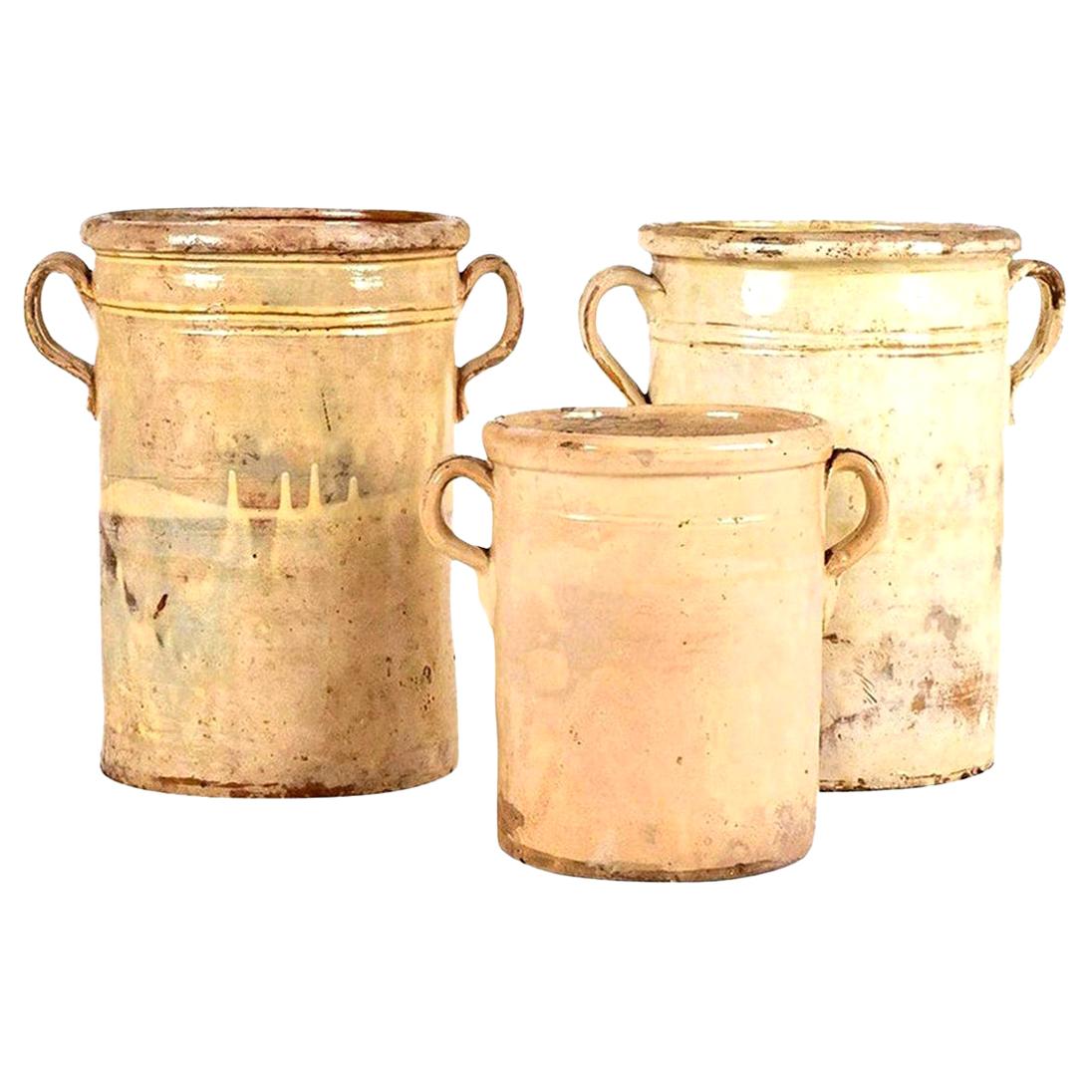 Collection of Three Yellow Glazed Jars 10