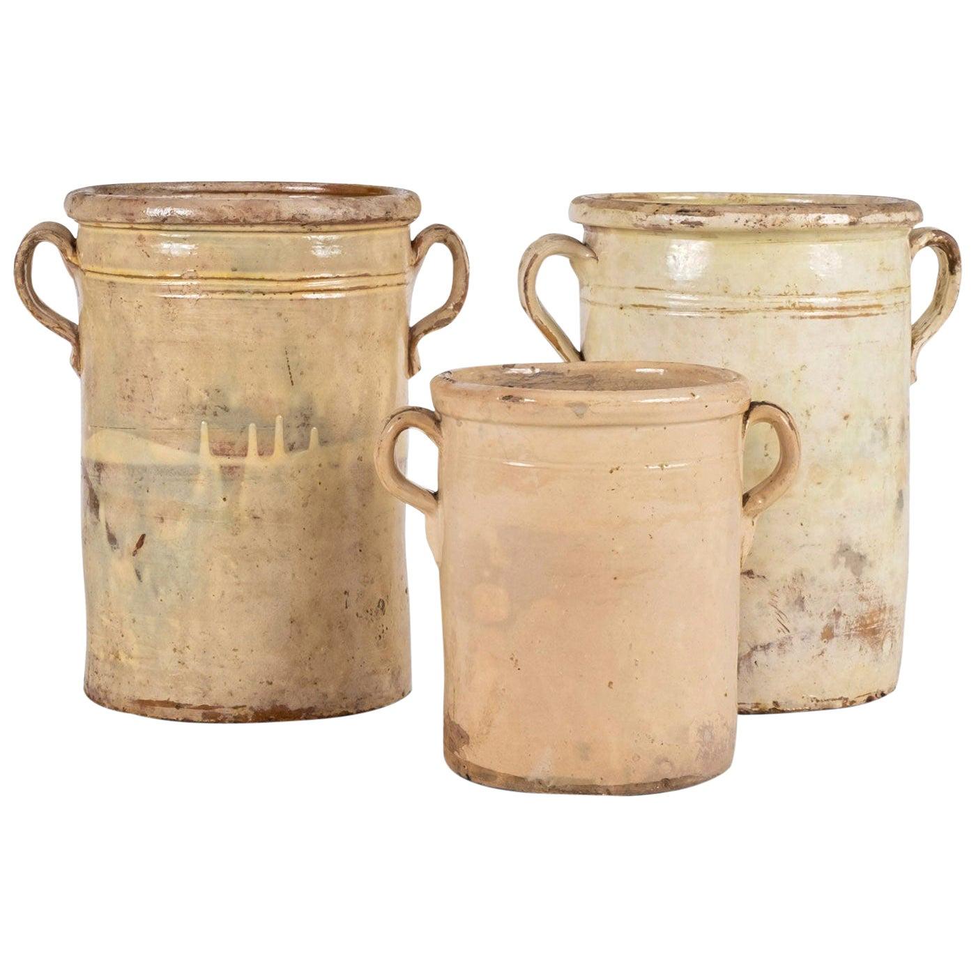 Collection of Three Yellow Glazed Jars