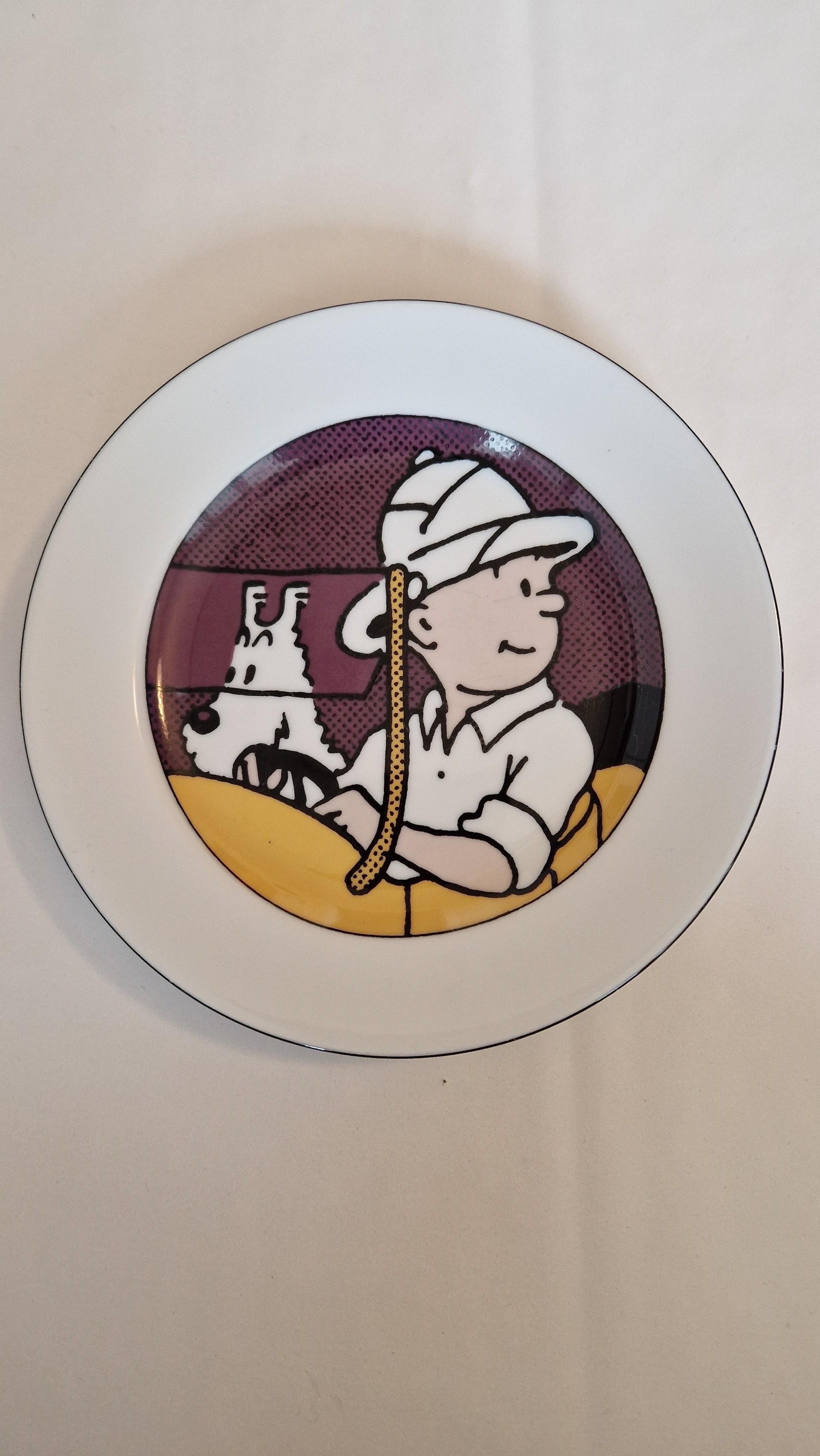 Collection of TinTin Porcelain Dish Coffee and Plate by Hergé ,  AXIS Paris 80s For Sale 5