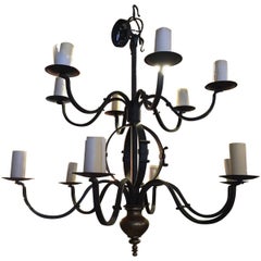 Vintage Collection of Tommy Hilfiger Wrought Iron Chandelier