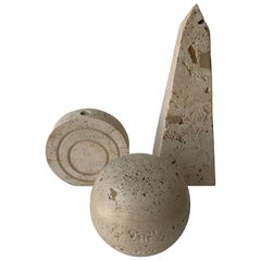 Collection of Travertine Objects by F. Lli Mannelli, for Raymor, Italy, 1960s