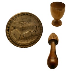Antique Collection of Treen Kitchenalia, Butter Marker  This is a great little Collectio