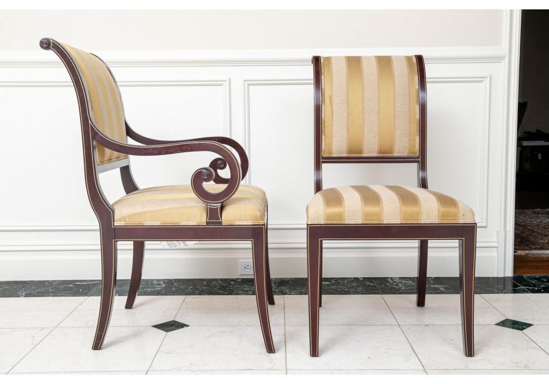 20th Century Collection of Twelve Kindel Furniture Neoclassic Style Sleigh Back Dining Chairs