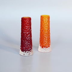 Collection of Twelve Textured Chimney Bark Vases by Geoffrey Baxter, circa 1960