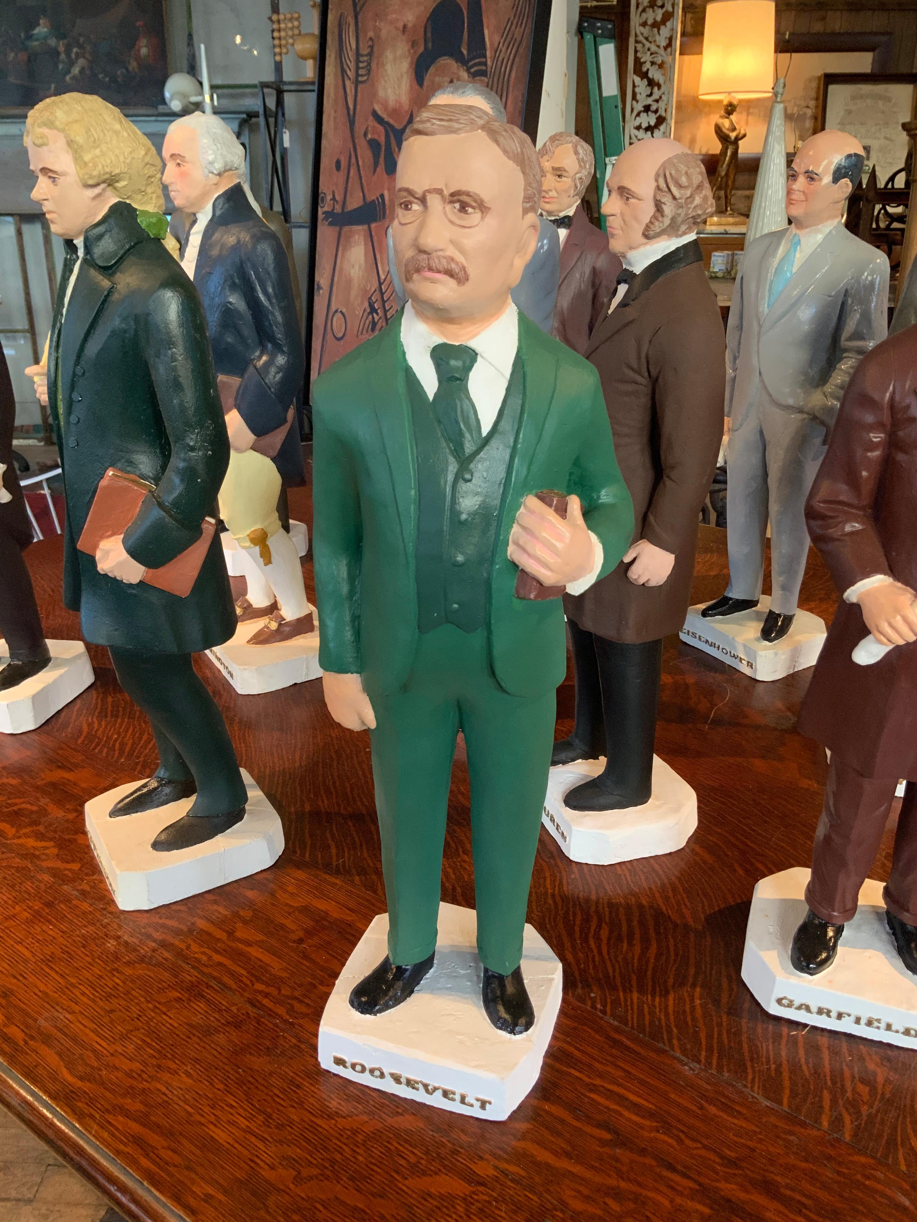 Collection of Twelve United States President Statues In Good Condition In Hudson, NY