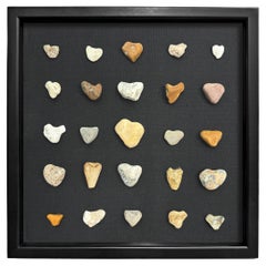 Collection of Twenty-Five Framed Heart Stones