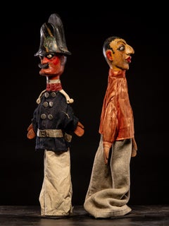 Collection of  two 19th C French Glove Puppets in original condition.