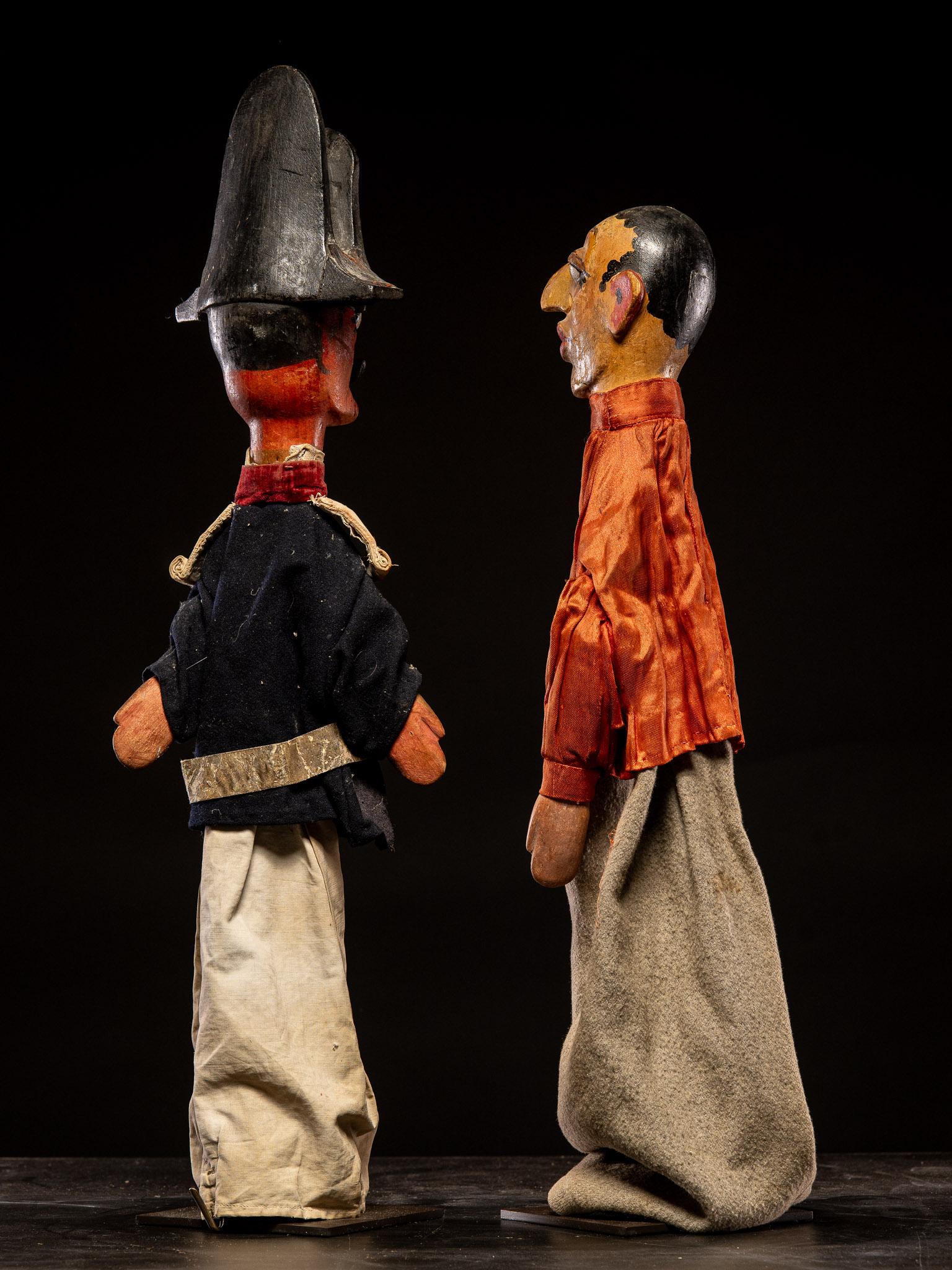 19th Century Collection of  two 19th C French Glove Puppets in original condition.