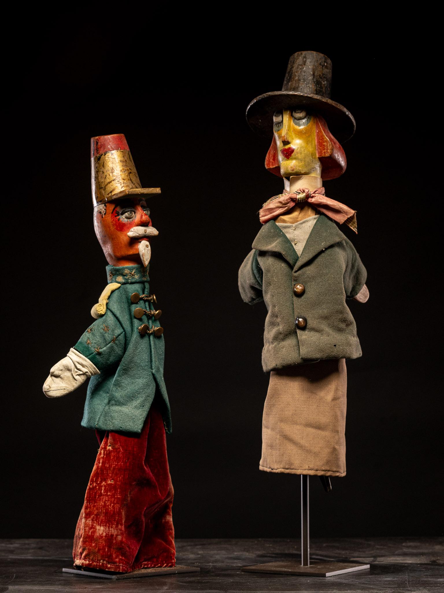 Collection of  two 19th C French Glove Puppets in original condition. 1