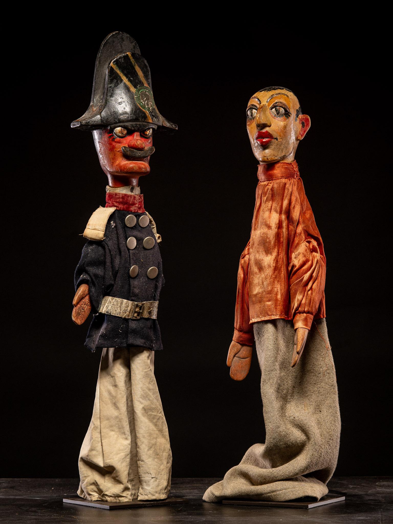 Collection of  two 19th C French Glove Puppets in original condition. 1
