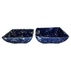 Collection of Two 19thc Sponge Ware Serving Bowls