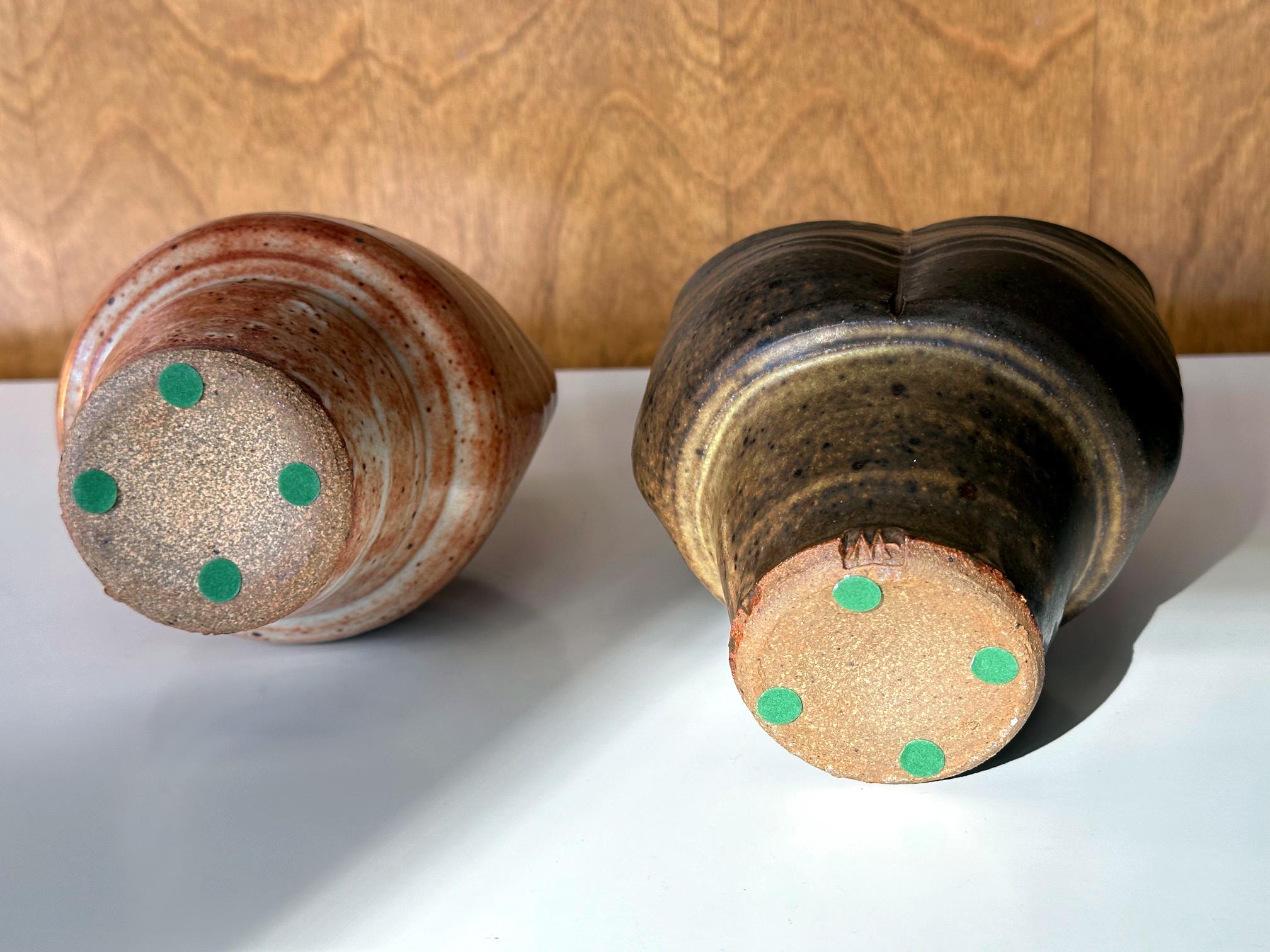 Collection de deux vases émaillés en céramique de Warren Mackinzie en vente 3