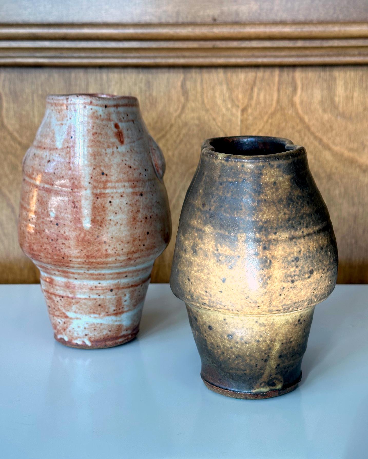 Collection de deux vases émaillés en céramique de Warren Mackinzie Bon état - En vente à Atlanta, GA