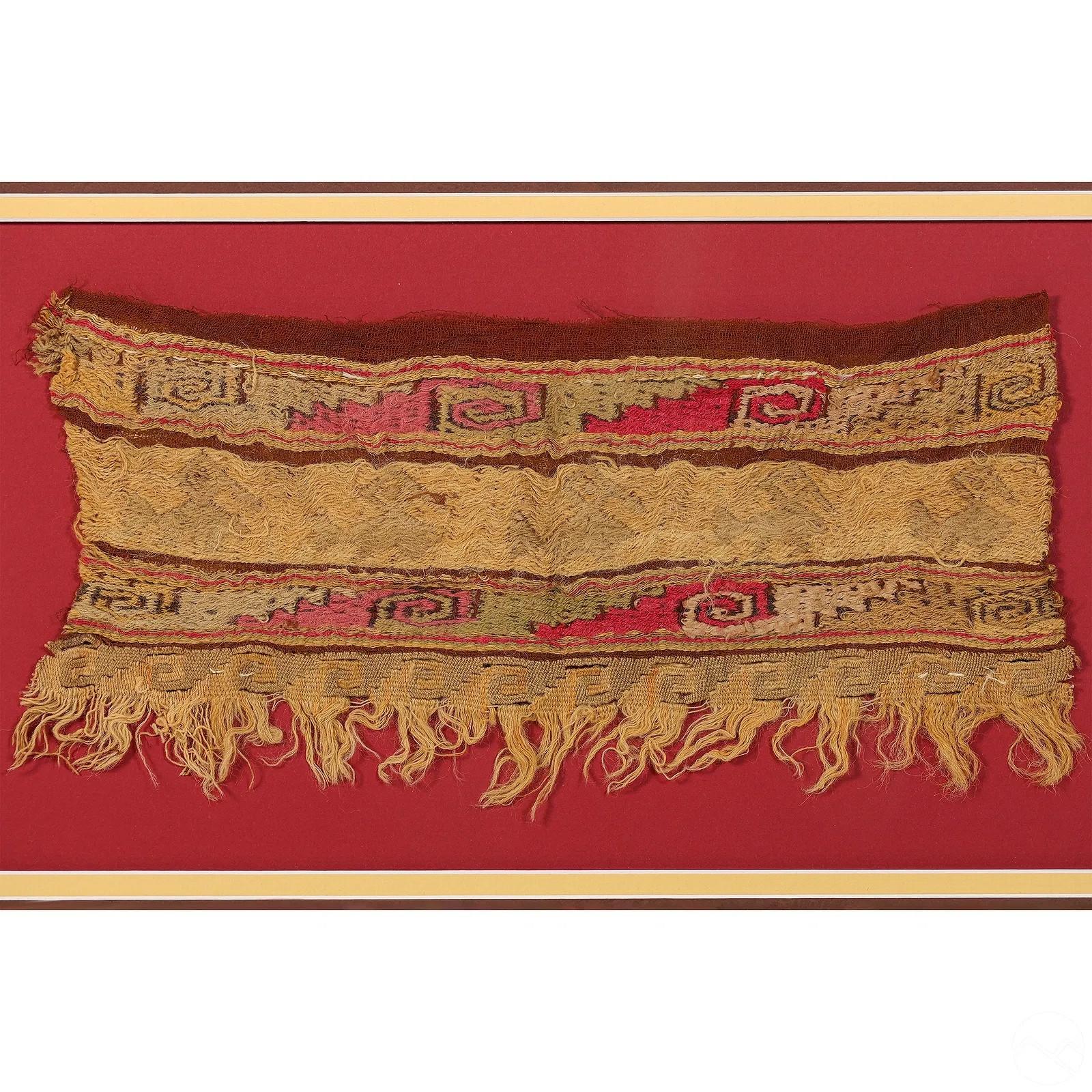Collection of Two Framed Pre-Columbian Textile Panels Chimu Chancay Culture (Peruanisch) im Angebot